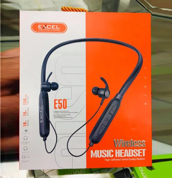 EXCEL E50 Bluetooth Wireless Headset Sports Stereo Neckband In-Ear Earphone with Excellent Tone